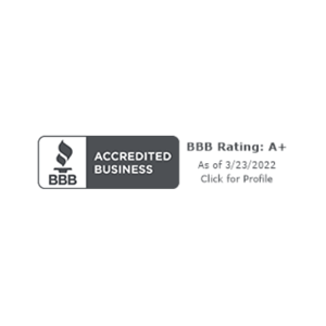 BBB Accredited Business A+ Rating | As of 3/23/2022 | Click for Profile